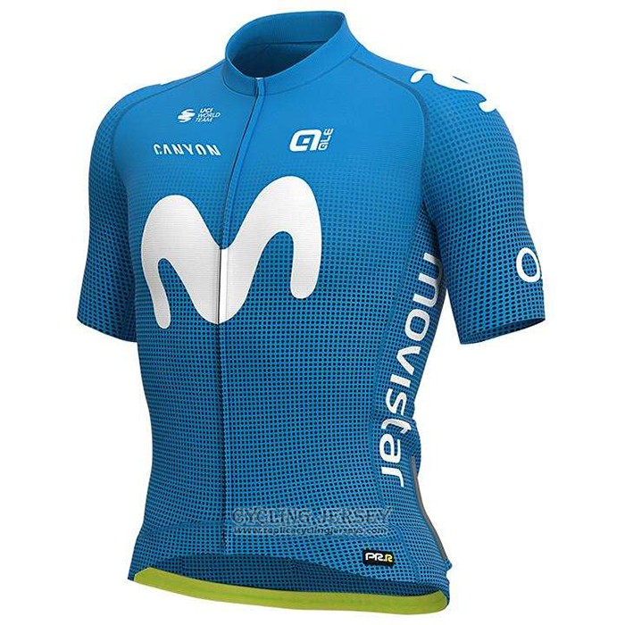2020 Cycling Jersey Movistar White Blue Short Sleeve And Bib Short